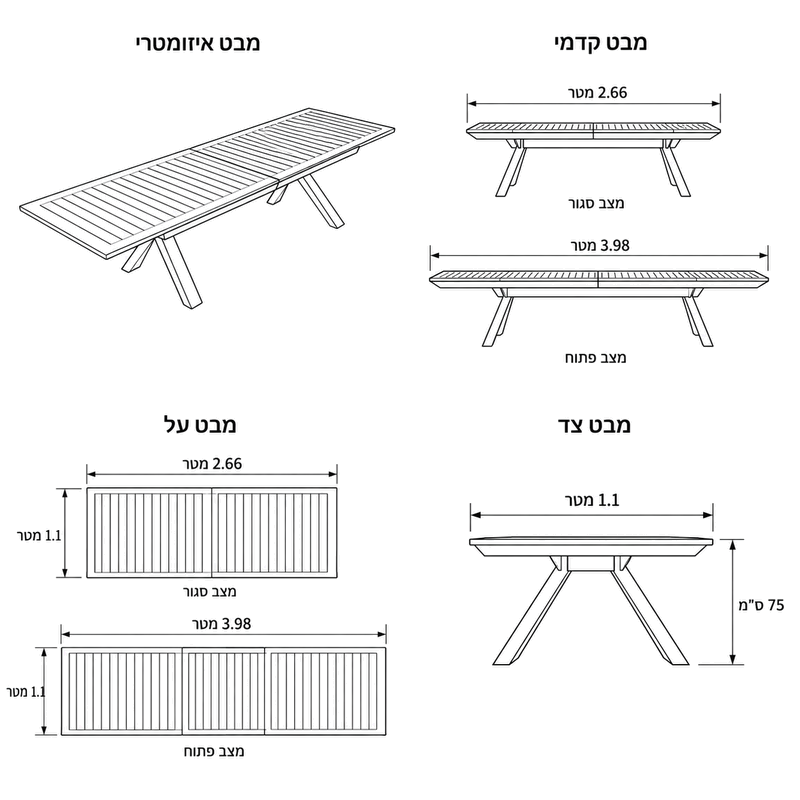 שולחן מישיגן שמפניה נפתח עם רגל איקס ושלדת אלומיניום שולחן מישיגן שמפניה נפתח עם רגל איקס ושלדת אלומיניום